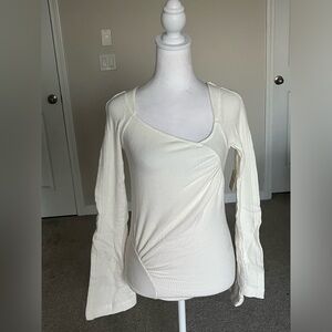 NWT Free People On A Cloud White Ribbed Bodysuit Size Small